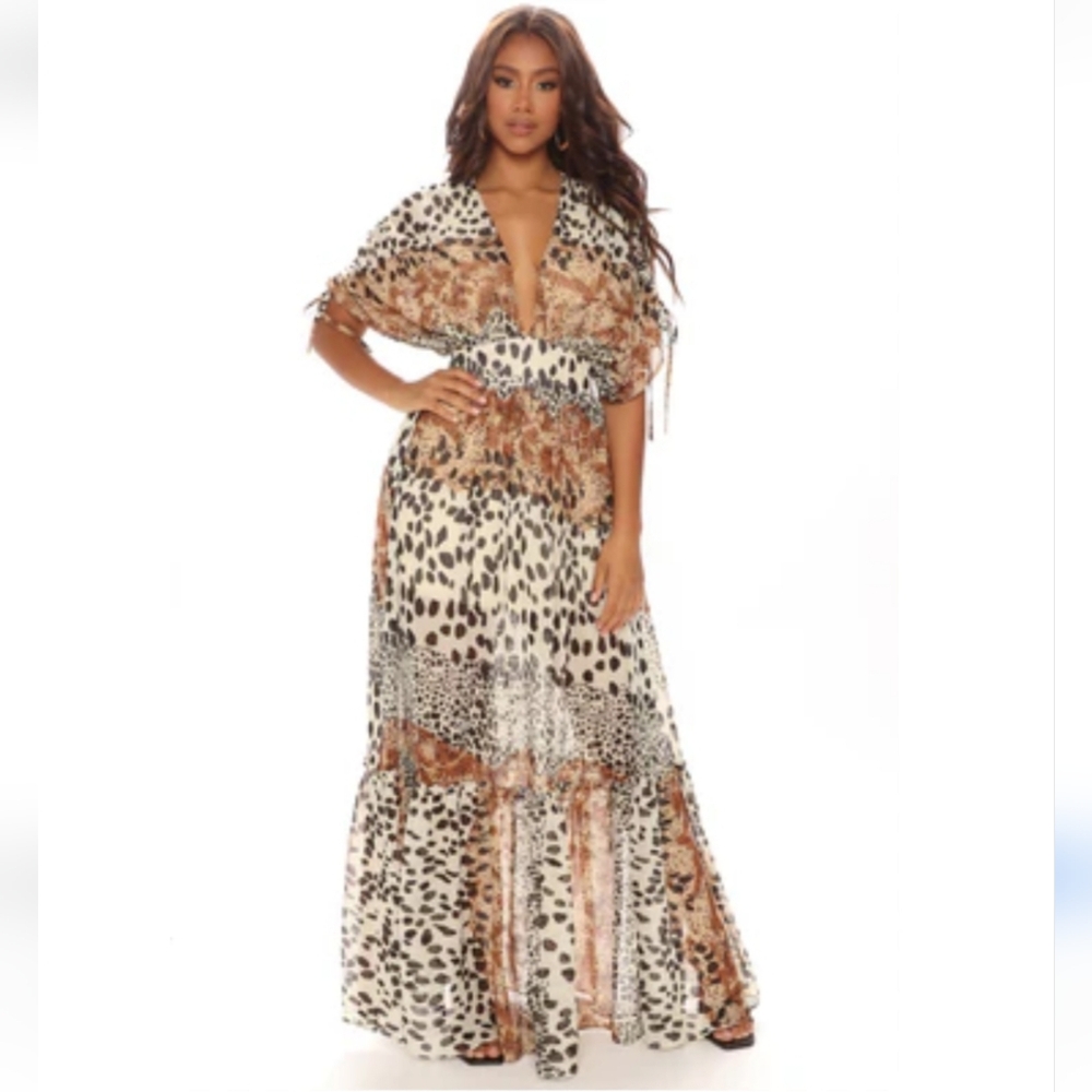 Dream Days Maxi Animal Print Dress XL Fashion Nova